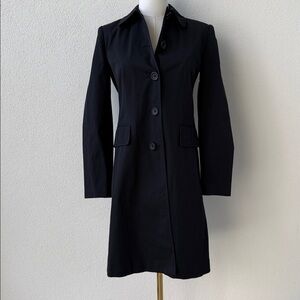 Vintage like new, rare, Banana Republic black stretch Button-Up rain coat, XS